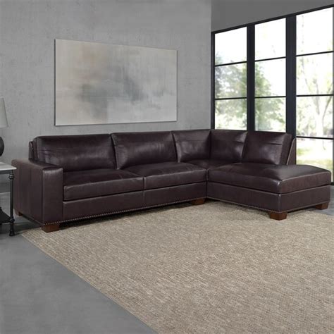 Upgrade Your Living Space with Thomasville Artesia Leather Sectional.
